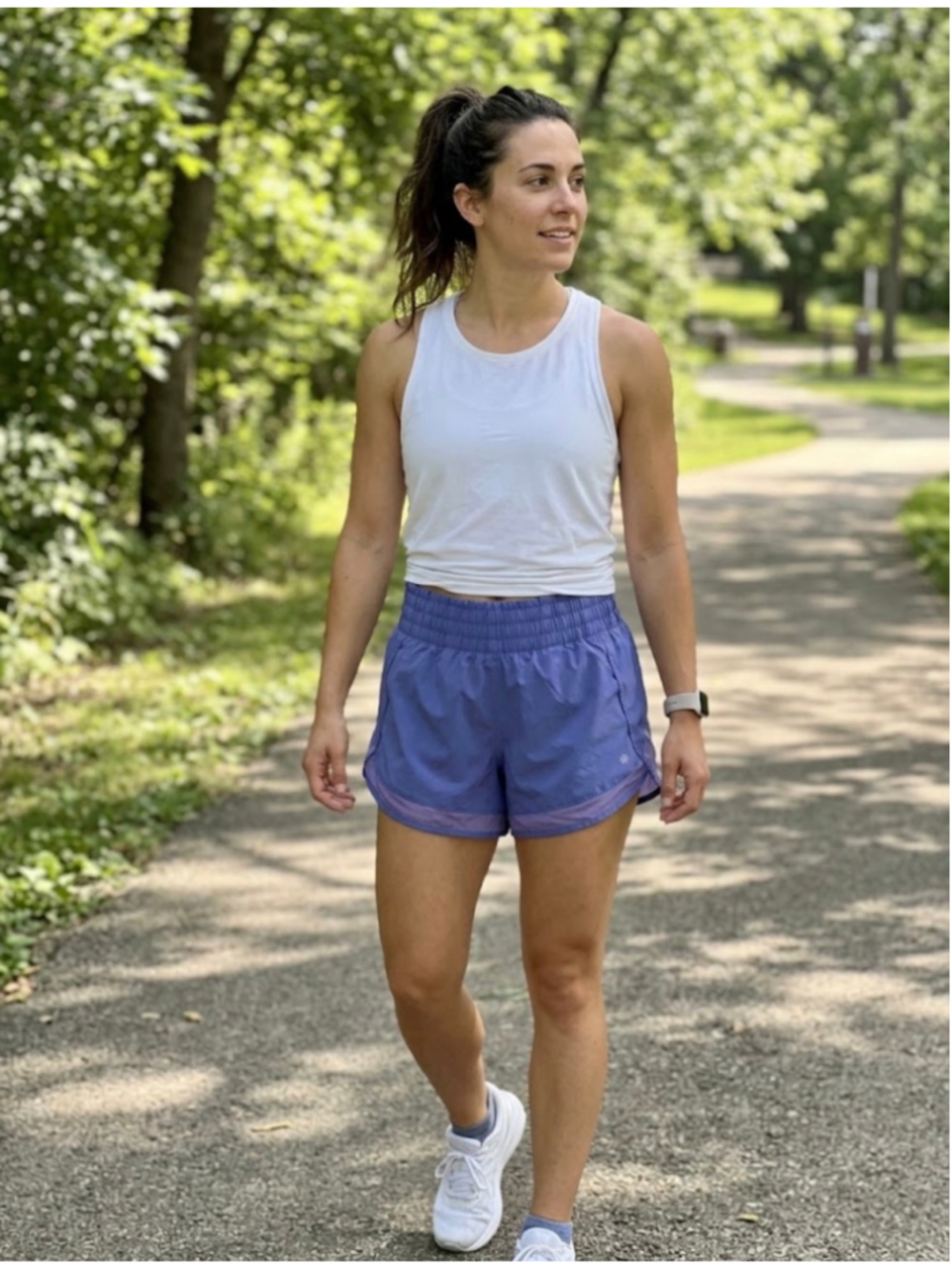 Women's Athleta Mesh Racer Run 4" Athletic Shorts Blue/Purple